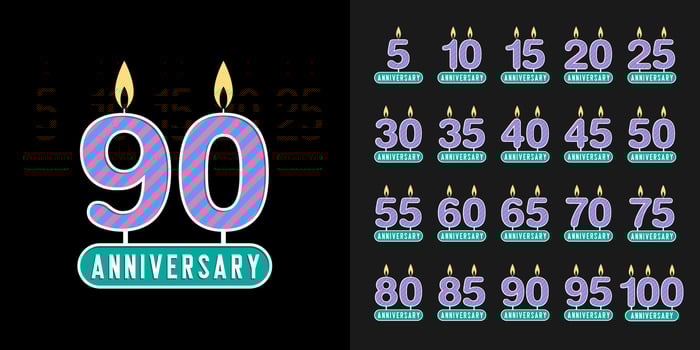 Set of anniversary logotype vector