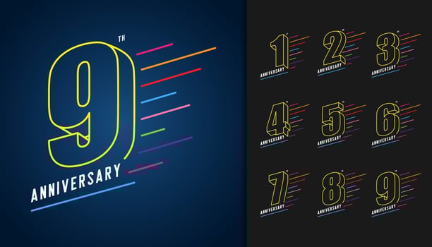Set of anniversary logotype vector