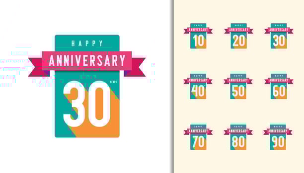 Set of anniversary logotype vector