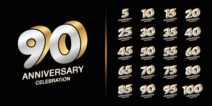 Set of premium anniversary logotype vector