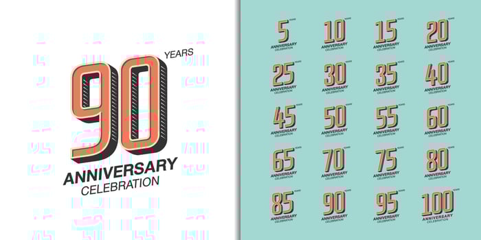 Set of premium anniversary logotype vector