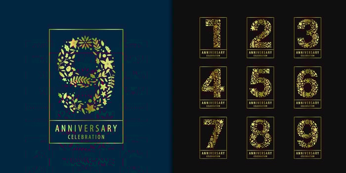 Set of anniversary logotype vector