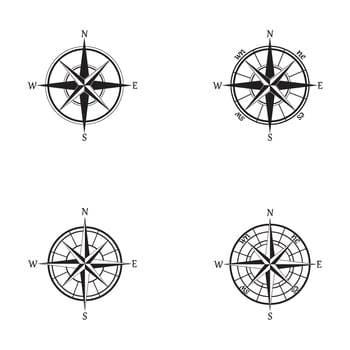Compass  set icon logo vector
