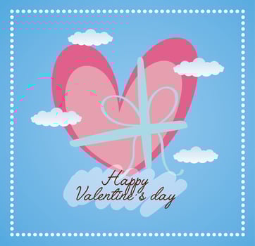 happy valentines day card with heart love vector