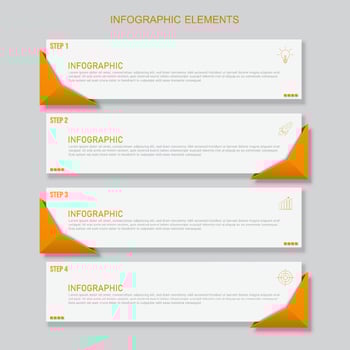 Orange infographic elements template. Business concept with 4 steps. vector