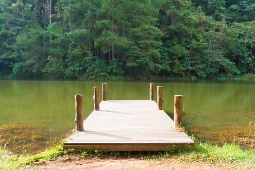 Pier at the water reservoir photo