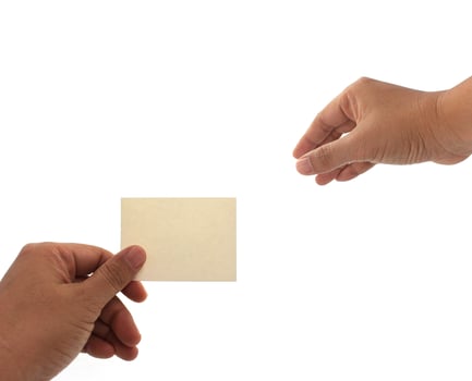 People passing blank note photo