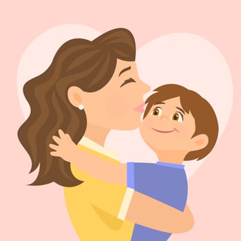 Mother and son with love vector