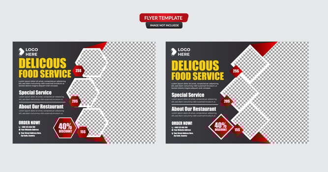 Food Delivery Flyer Pamphlet brochure design template vector