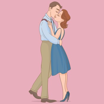 Loving couple woman and man vector