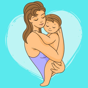 Mother with her newborn baby vector