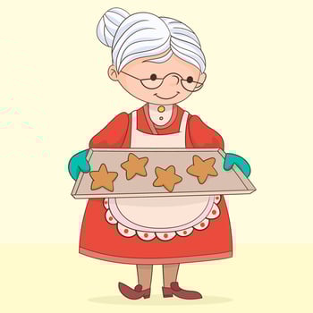 Grandma with cookies vector