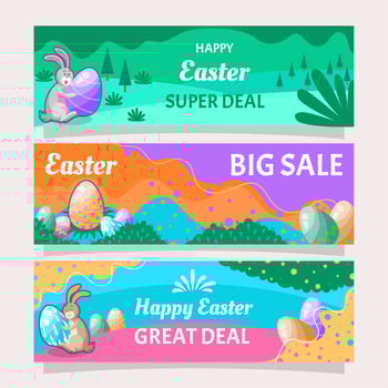 Easter Marketing Banner Set vector