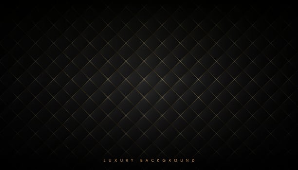 Black dark elegant seamless pattern in retro style with a golden line. Background for Invitation card. You can used for premium royal party. Luxury poster BG template with vintage leather texture. vector