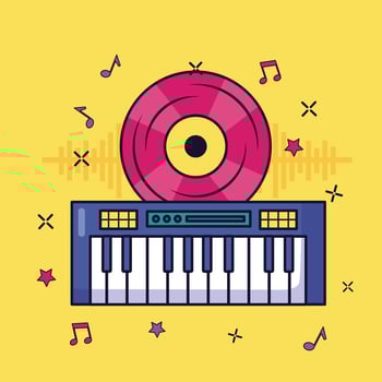 synthesizer music colorful background vector