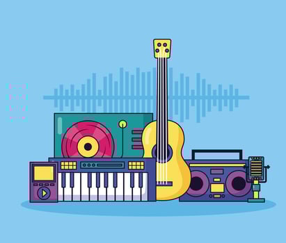 music colorful background vector