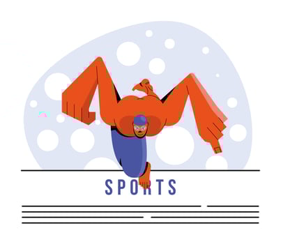 athlete swimming banner template vector