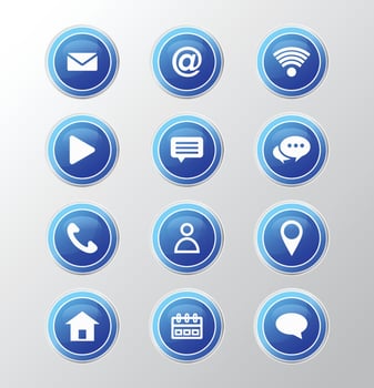 contact us buttons and icon design. vector