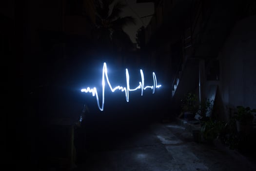 Heartbeat light painting photo