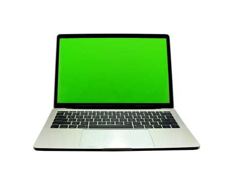 Laptop screen mock-up on white photo