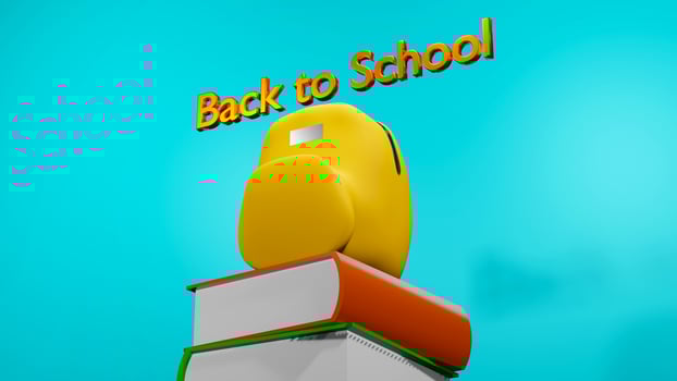 3D rendering of school supplies photo