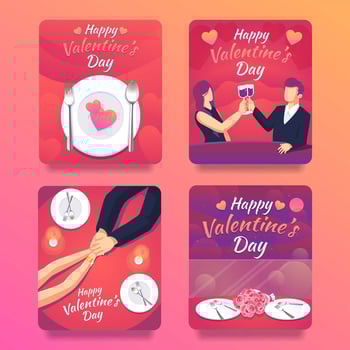 Romantic Card Valentine Dinner for Couple vector