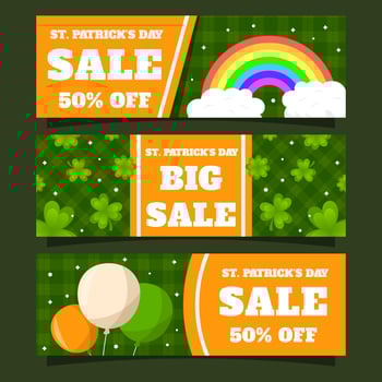 Cute St. Patrick's Day Banner Collection vector