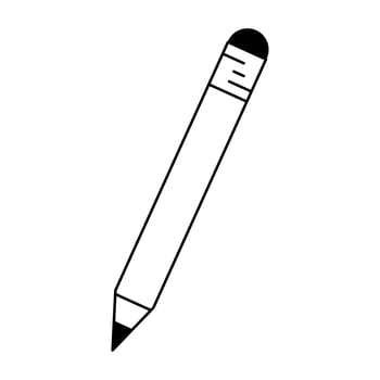 Pencil with eraser cartoon isolated in black and white vector