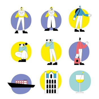 Vacations icon set vector