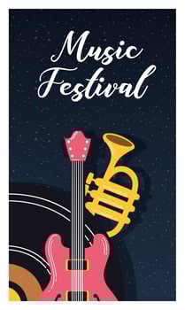 music festival entertainment invitation poster vector