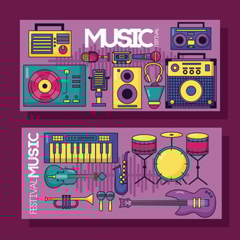 Music festival poster set vector