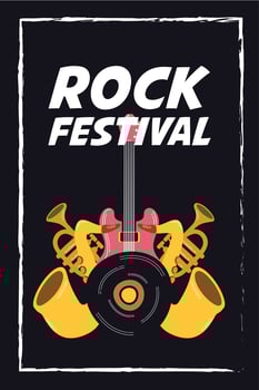 rock festival entertainment invitation poster vector