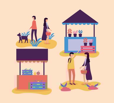 People doing activities outdoors vector