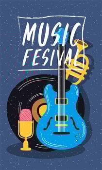 music festival entertainment invitation poster vector