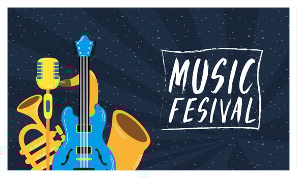 music festival entertainment invitation poster vector