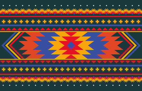 Abstract green geometric native pattern seamless vector. vector