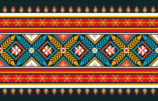 Abstract orange and red geometric native pattern seamless vector. vector