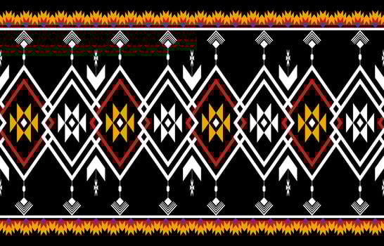 Abstract orange and red geometric native pattern seamless vector. vector