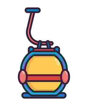 Cable car illustration fullcolor vector