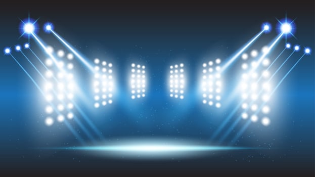 Abstract background stadium stage hall with scenic lights of round futuristic technology vector