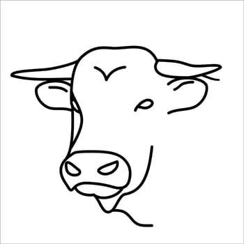 Animal bull icon design. Vector, clip art, illustration, line icon design style. vector