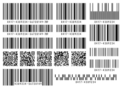 Set of product barcode and qr code vector illustration