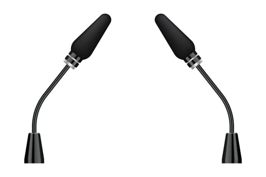 Realistic microphones vector illustration isolated on white