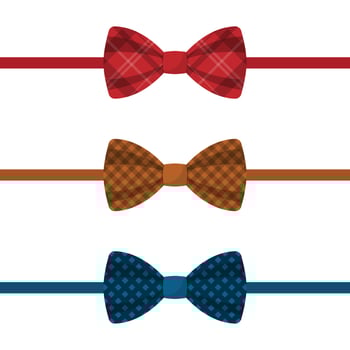 Set of colored bow ties vector illustration