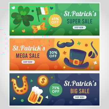 St.Patrick's sale banner collections vector