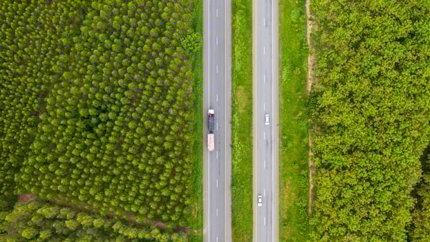 Semi on a road photo