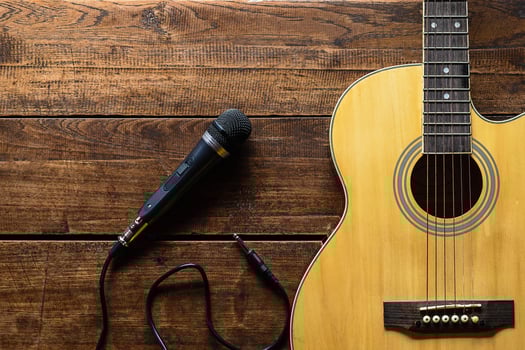 Microphone and guitar photo