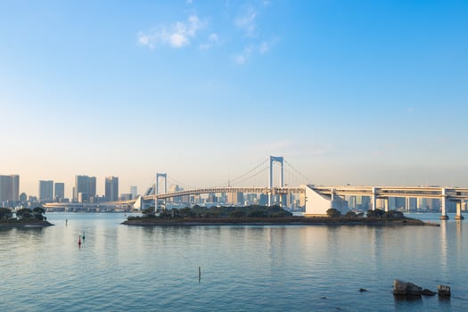 Rainbow bridge at Odaiba, Tokyo in Japan photo