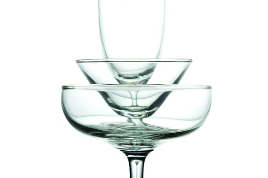 Three stacked glasses photo