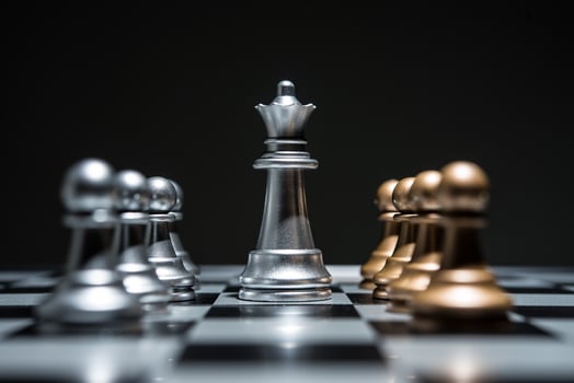 Chessboard game begins photo